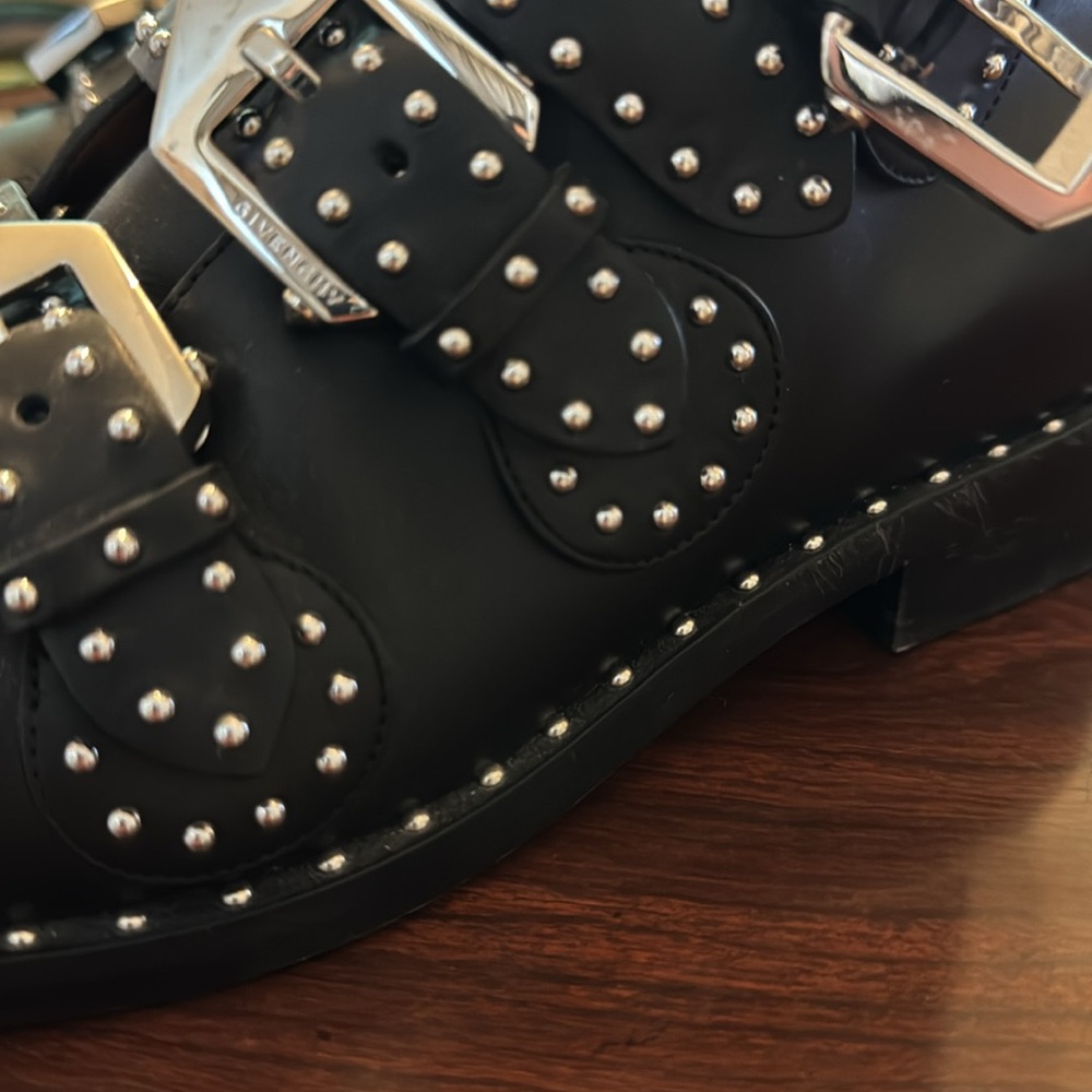 Givenchy Black Ankle Boots with Silver Buckles - Picture 3 of 8